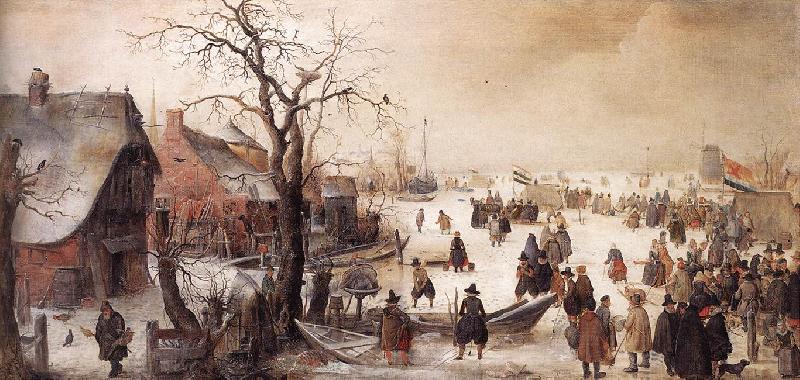 AVERCAMP, Hendrick Winter Scene on a Canal  ggg Germany oil painting art